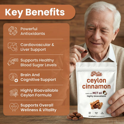 Pria Ceylon Cinnamon with MCT Oil Softgels
