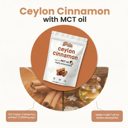 Pria Ceylon Cinnamon with MCT Oil Softgels